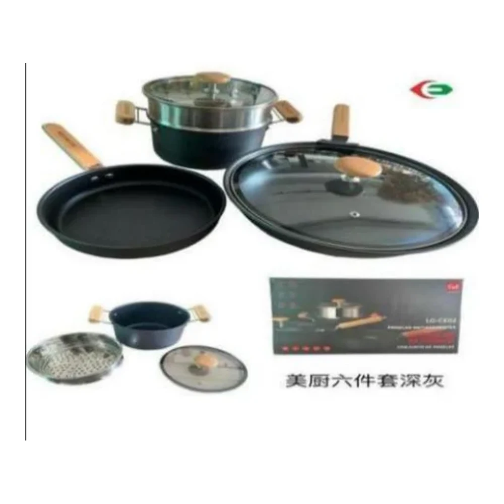 KIT PANELA 6PCS Material de ferro cor grafite