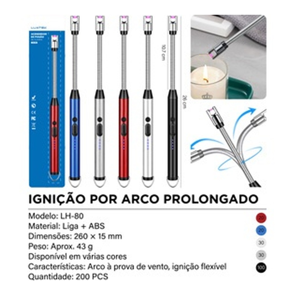 ACENDEDOR PORTÁTIL 260 x 15 mm LH-80