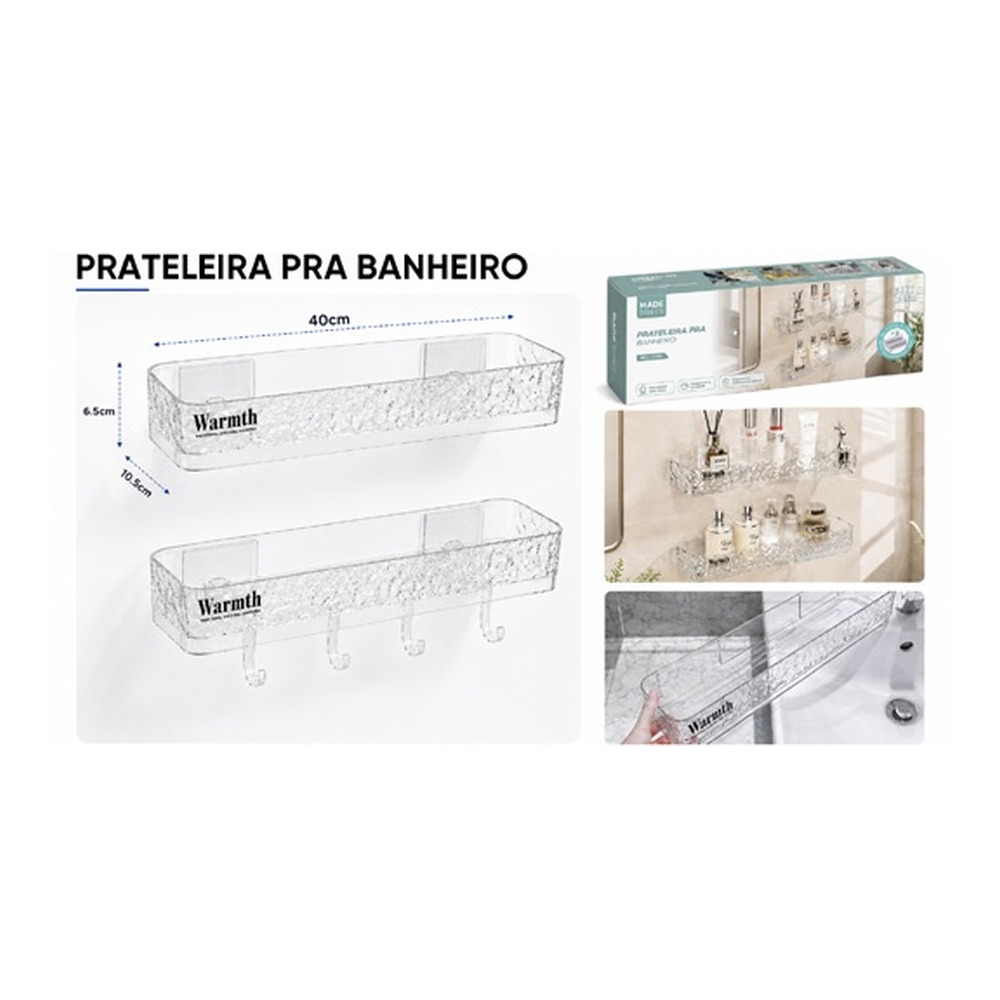 PRATELEIRA PRA BANHEIRO 40 * 10.5 * 6.5 cm MCC-37115