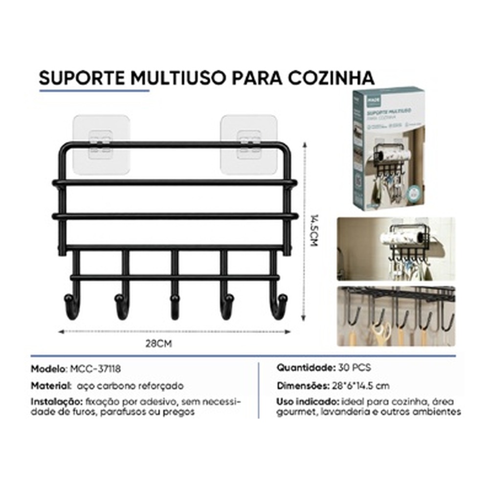 SUPORTE MULTIUSO PARA COZINHA 28*6*14.5 cm MCC-37118