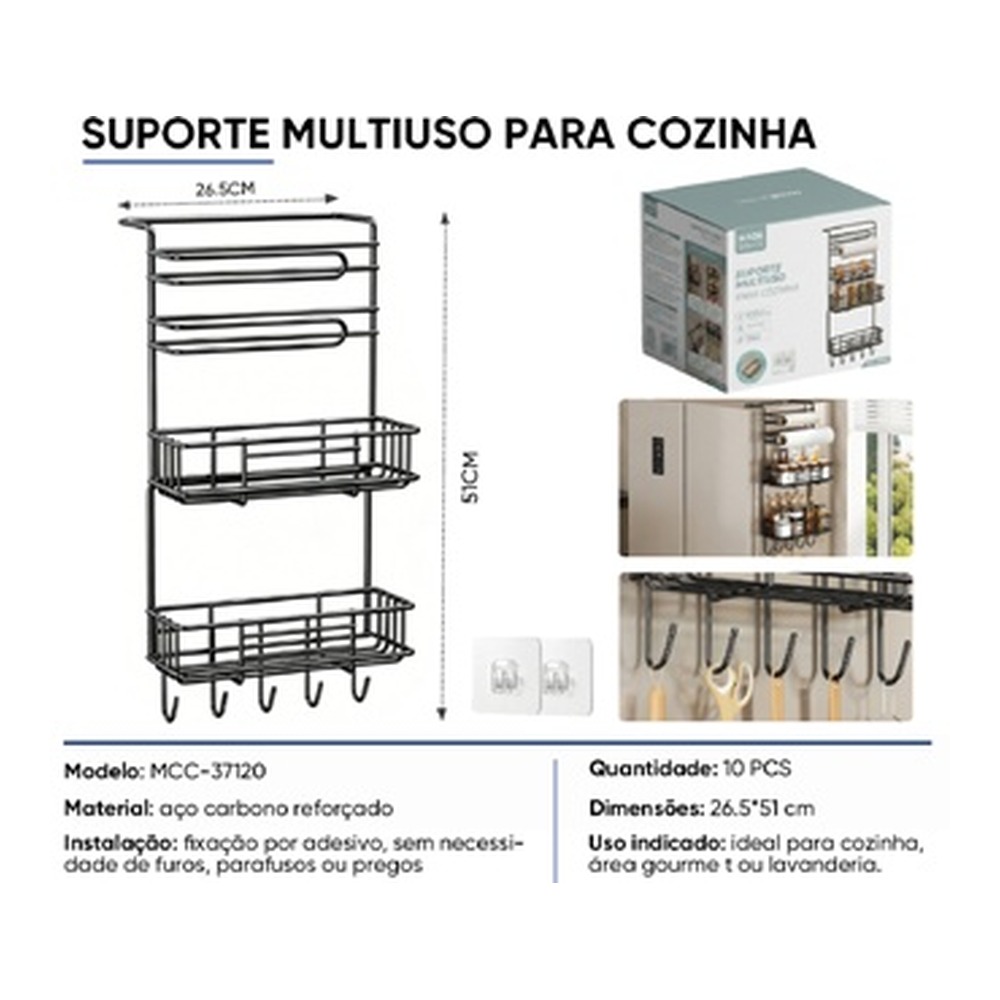 SUPORTE MULTIUSO PARA COZINHA 26,5*51 cm MCC-37120