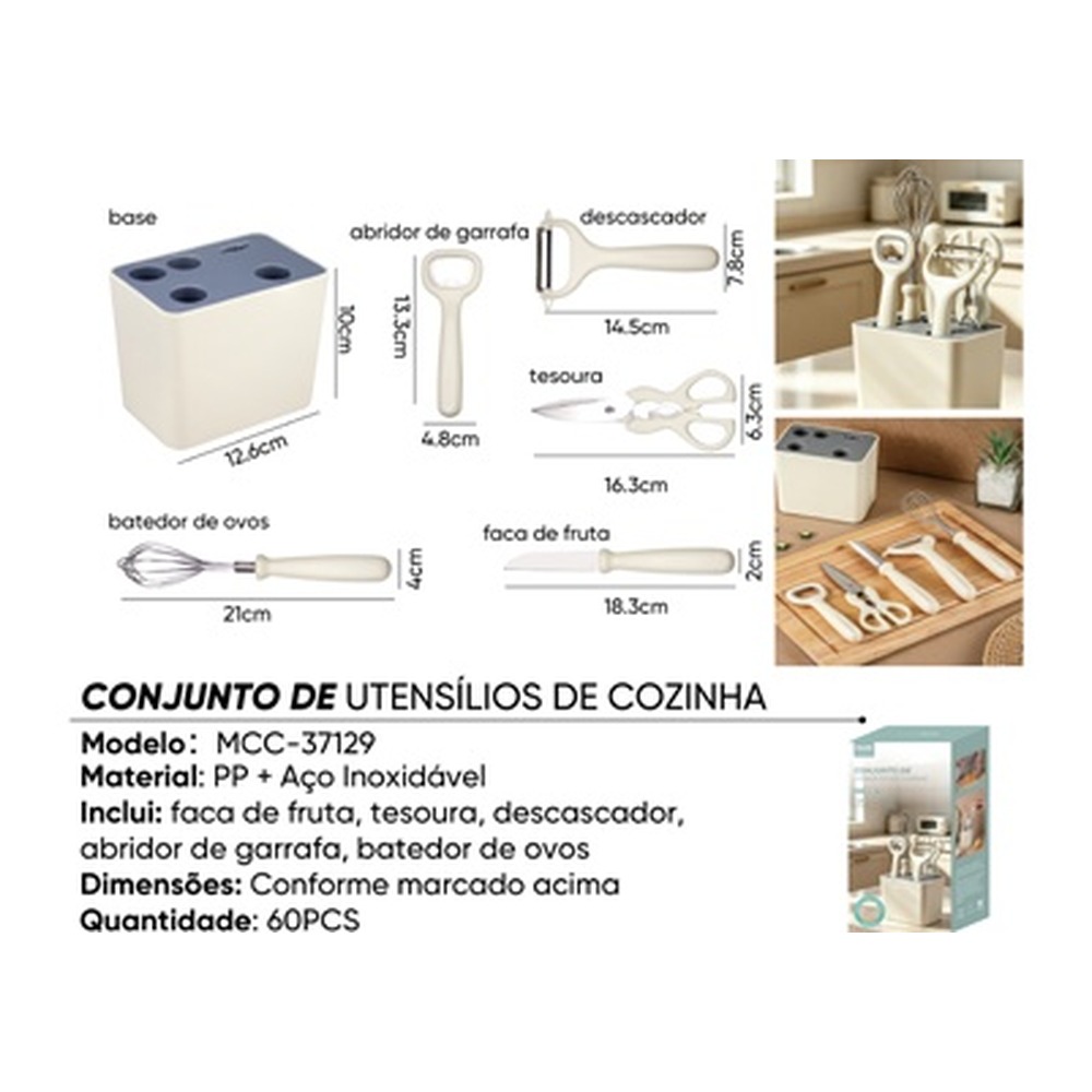 CONJUNTO DE UTENSÍLIOS DE COZINHA Conforme marcado acima MCC-37129