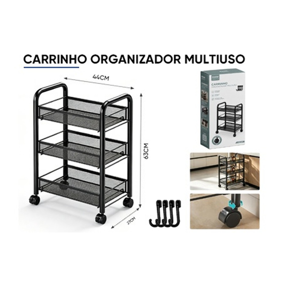 CARRINHO ORGANIZADOR MULTIUSO 44*27*63 cm MGD-9313