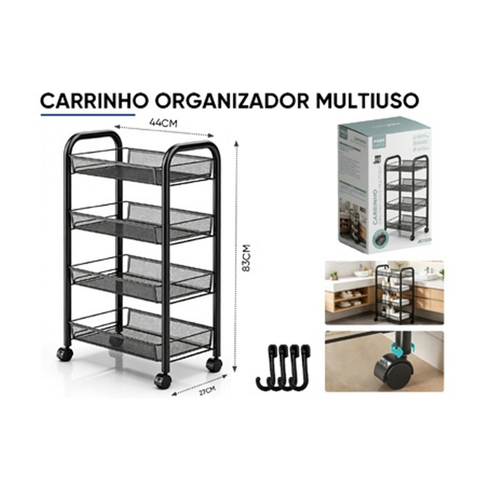 CARRINHO ORGANIZADOR MULTIUSO 44*27*83 cm MGD-9314