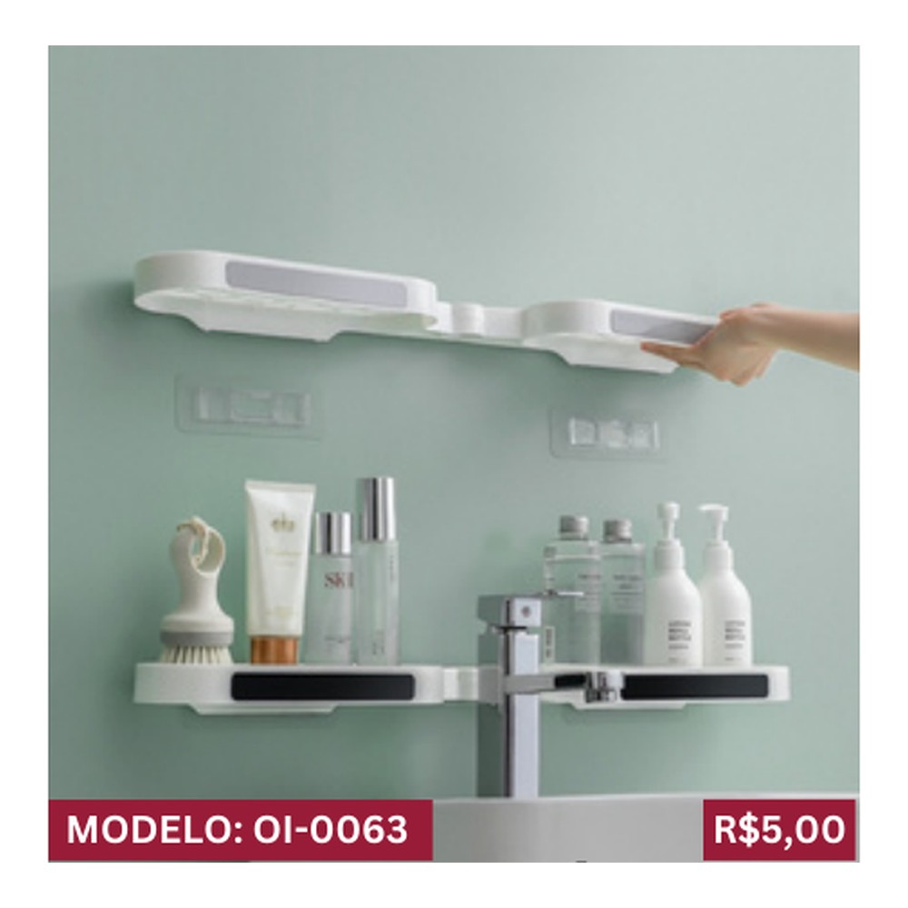 SUPORTE DOBRÁVEL COM 3 DIVISÓRIAS 64cm x 9,5cm x 3,5cm OI-0063