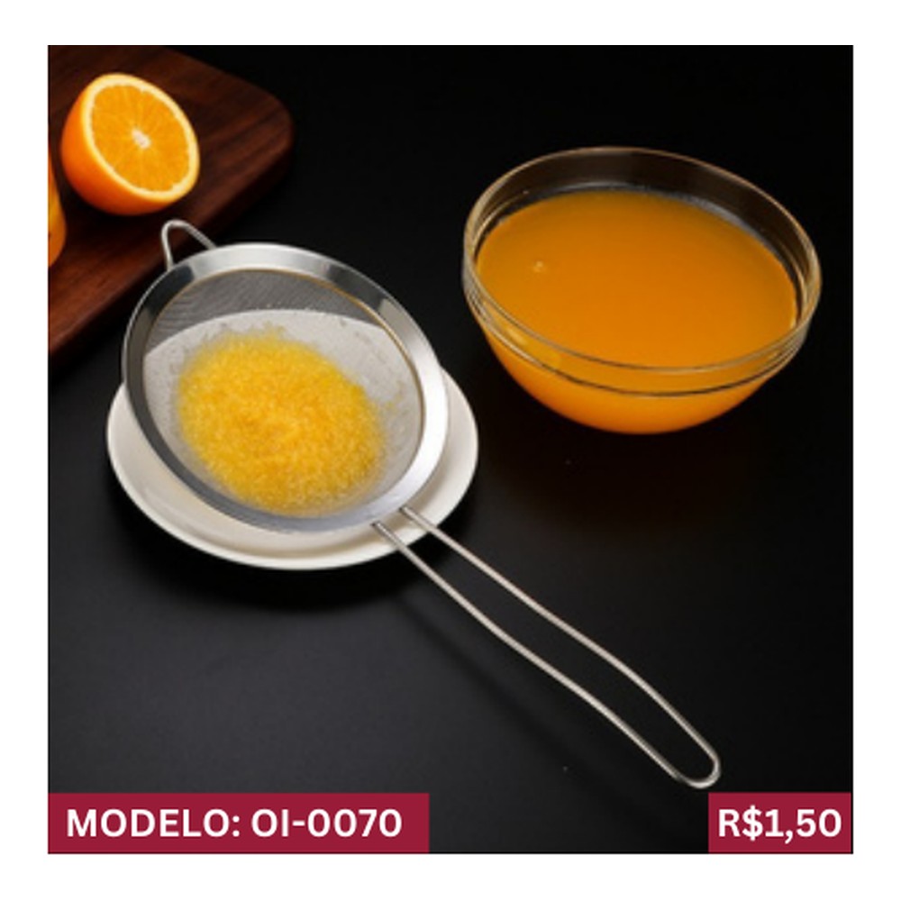 PENEIRA COADOR P PRÁTICA E RESISTENTE 8cm de Diâmetro OI-0070