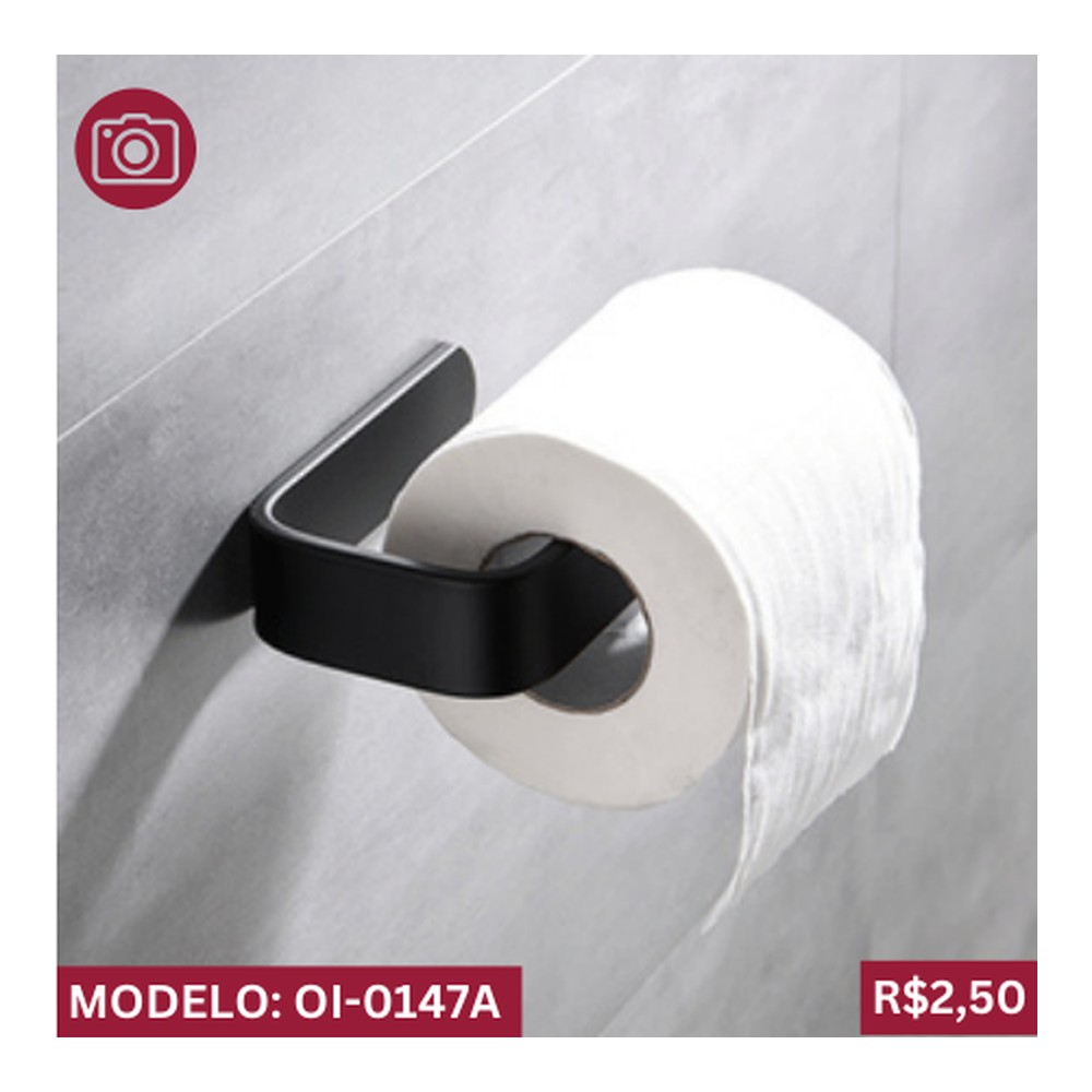SUPORTE DE BANHEIRO COM FIXADOR ADESIVO PARA PAREDES 15 x 7.8 x 10cm OI-0147A