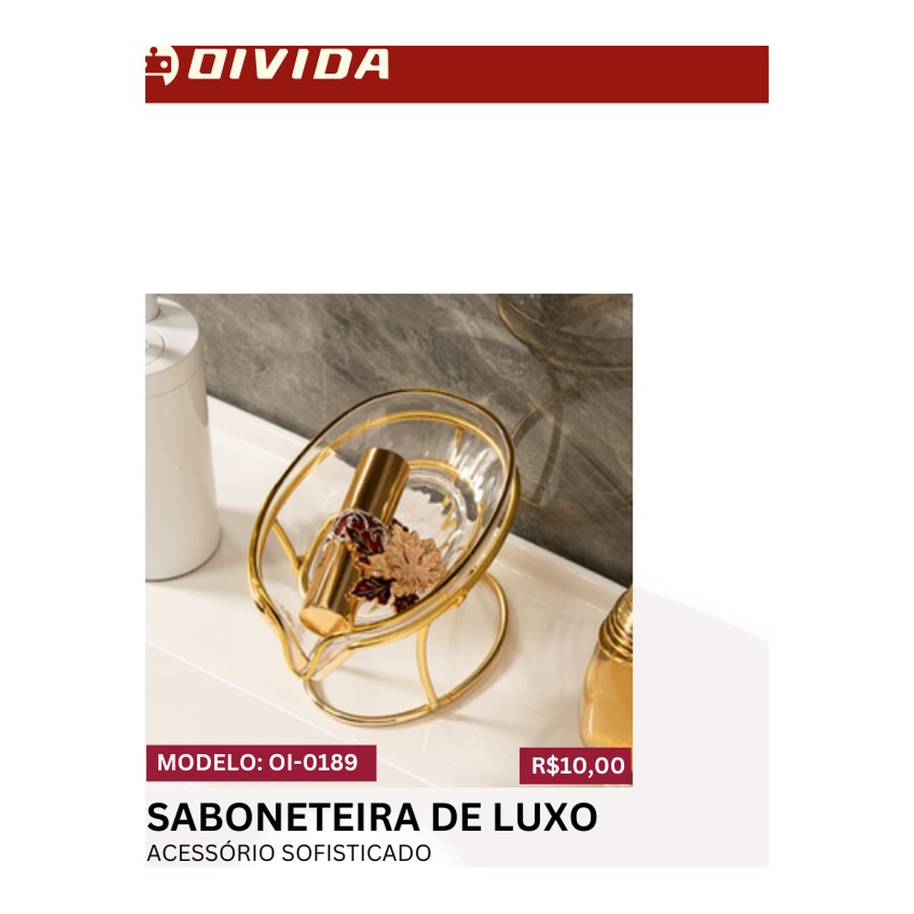 SABONETEIRA DE LUXO ACESSÓRIO SOFISTICADO 13 x 9 X 9cm OI-0189
