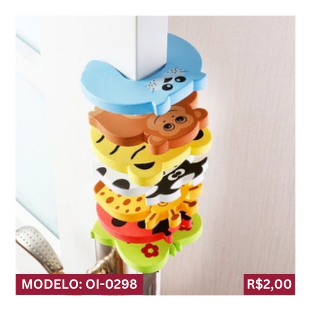 PROTETOR DE PORTAS PARA CRIANÇAS PARA PREVENIR PEQUENOS ACIDENTES 9cm x 1,5cm x 8,6cm OI-0298