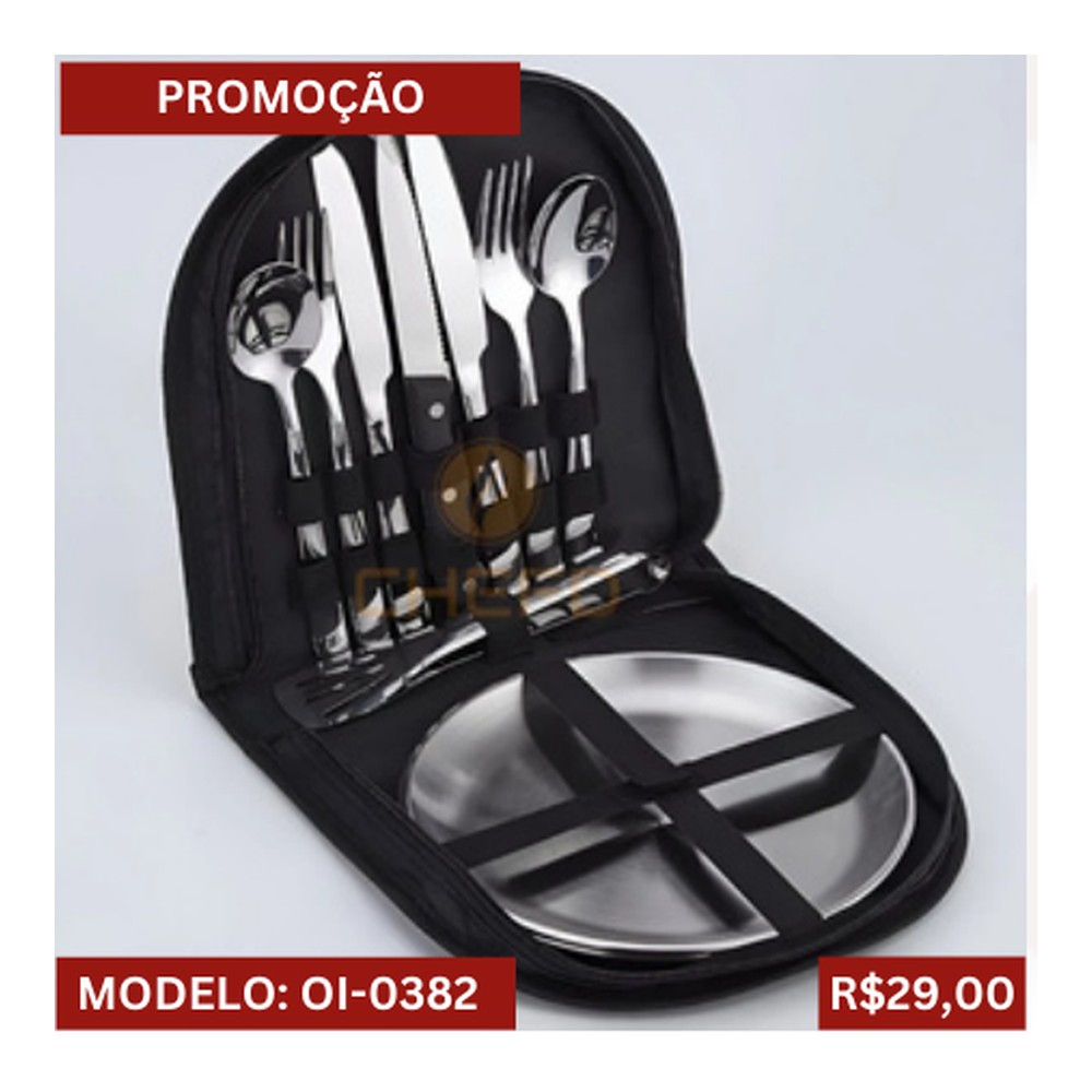 KIT CHURRASQUEIRO COM 9 PEÇAS 39cm x 12cm x 5cm OI-0382