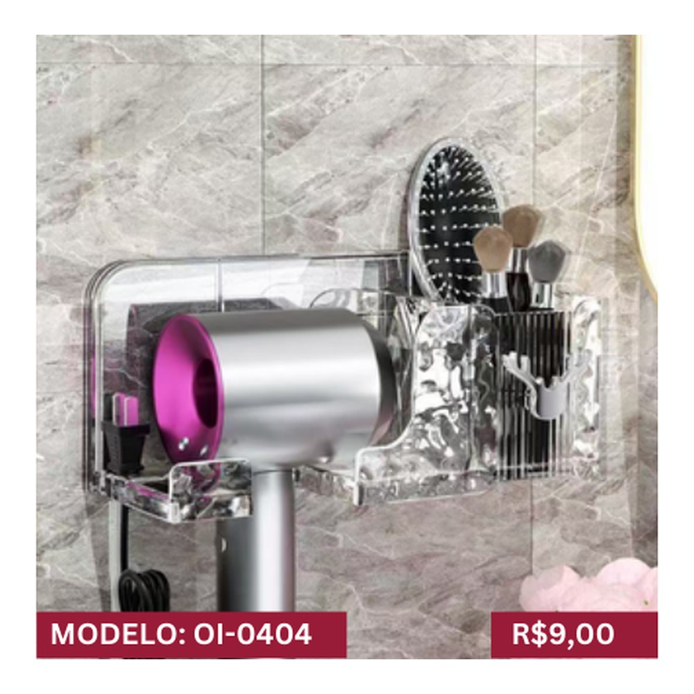 SUPORTE DE SECADOR Dimensões: 23 x 10,5 x 10 cm OI-0404