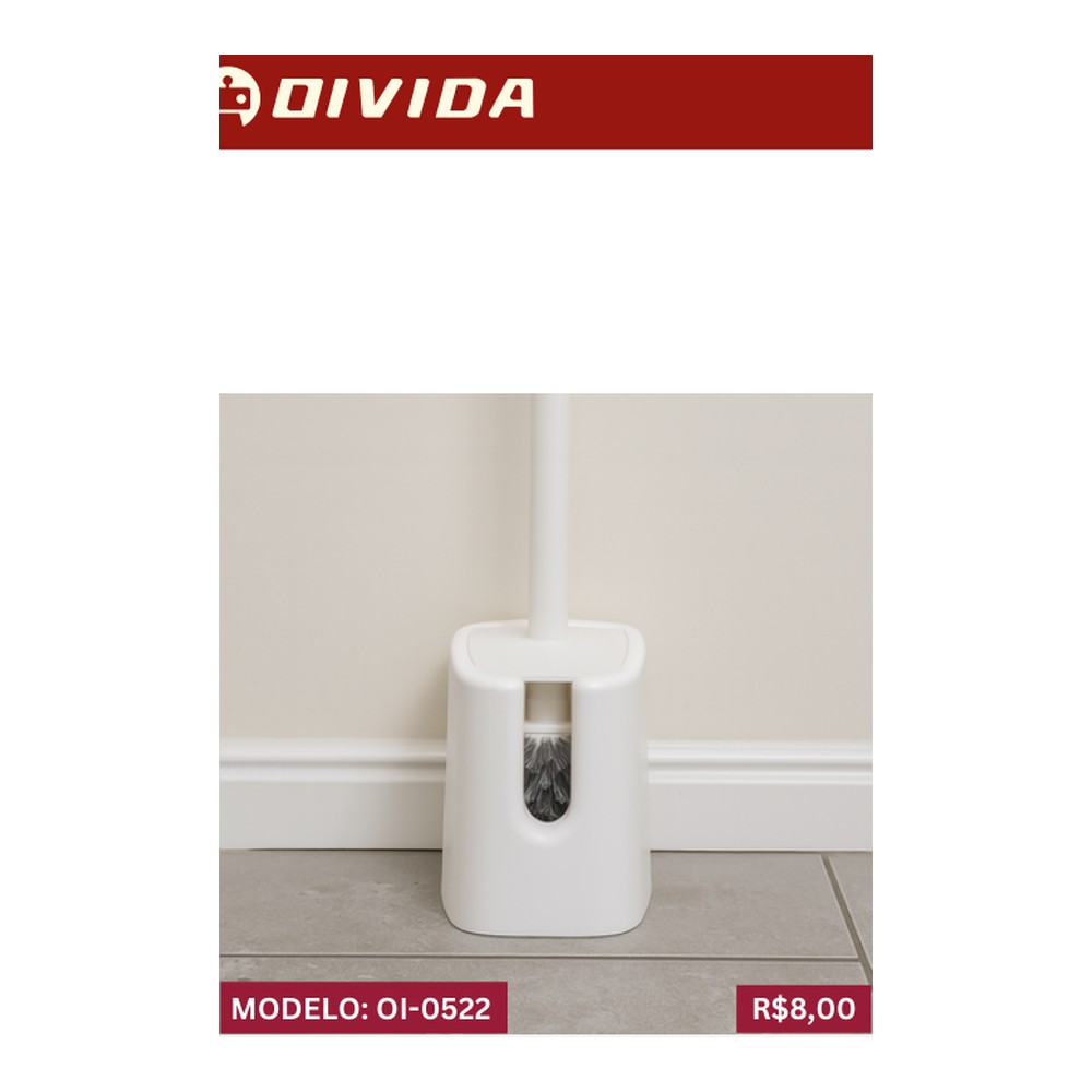 ESCOVA DE VASO SANITÁRIO 40.5cm x 12.5cm x 8.5cm OI-0522