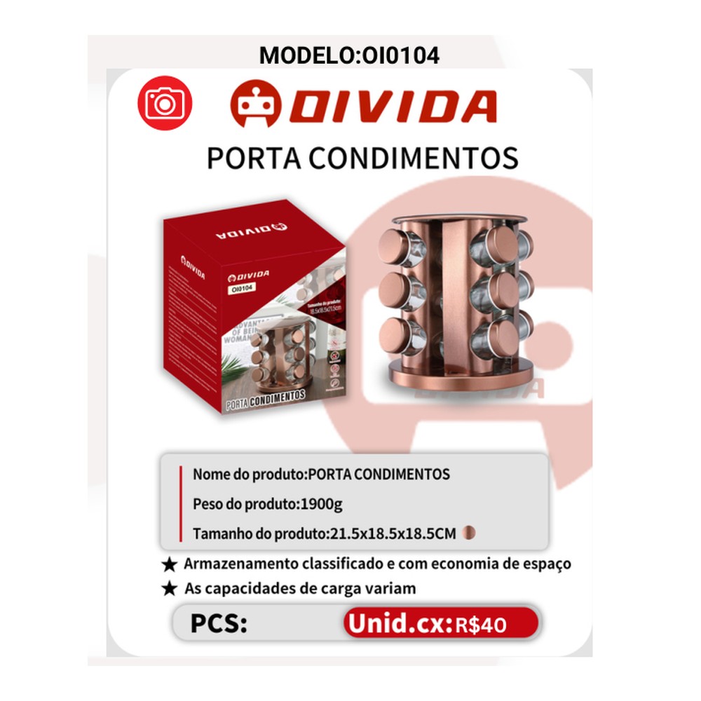 PORTA CONDIMENTOS 23.1x8.5x33.5CM OI0104