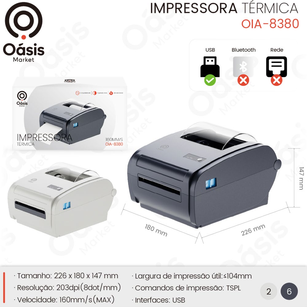 Impressora Térmica 226mm OIA-8380