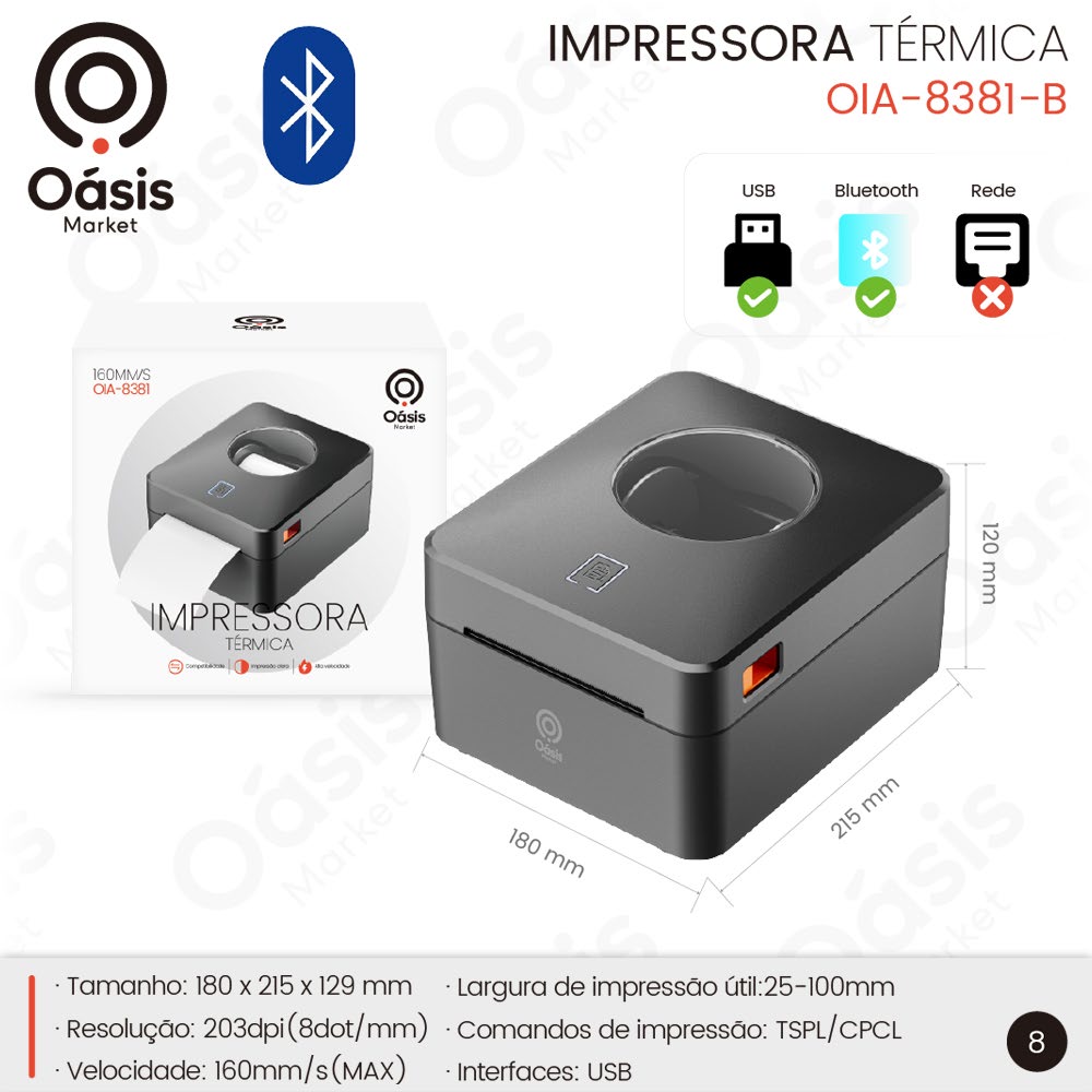 Impressora Térmica 215mm OIA-8381-B
