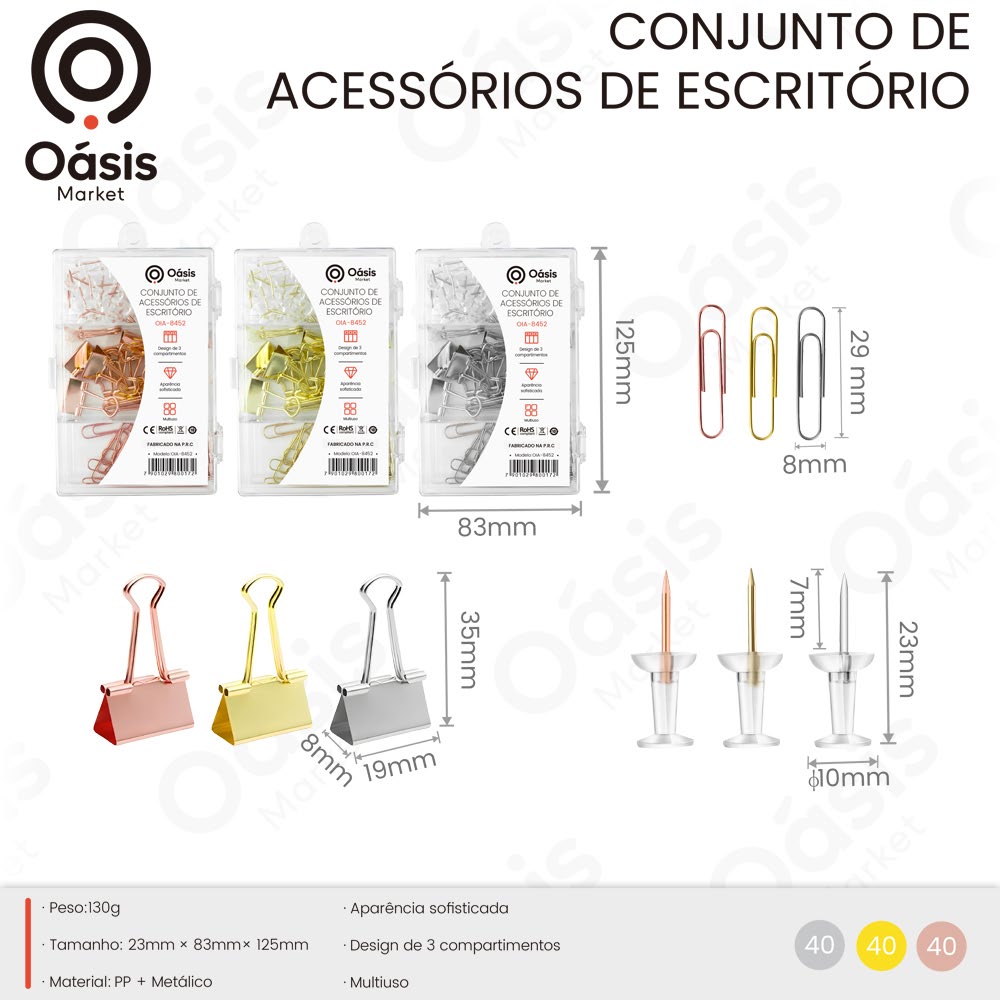 Conjunto de Acessórios de Escritório 1256mm OIA-8452