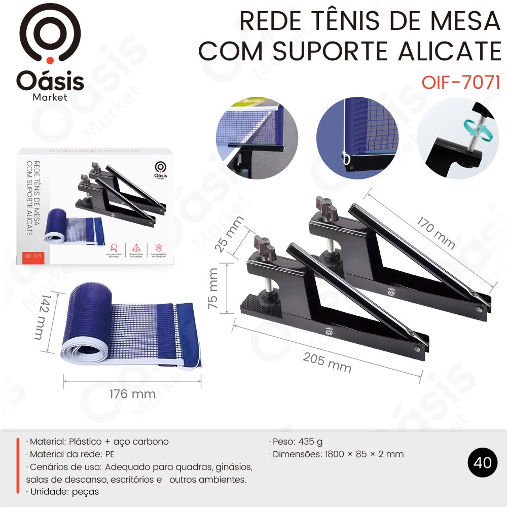 Rede Tênis de Mesa 1800mm OIF-7071