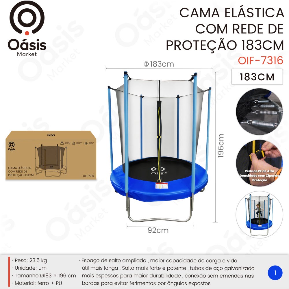 Cama Elástica 196cm OIF-7316