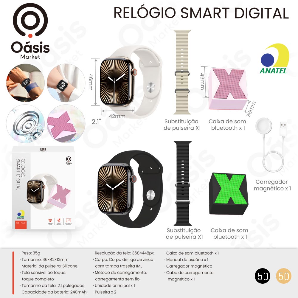 Relógio Smart Digital 46mm OIF-7570