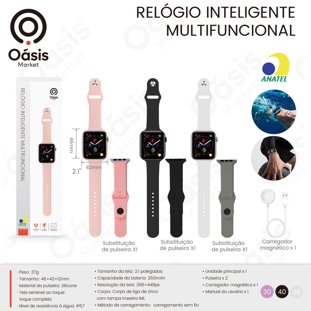 Relógio Inteligente 46mm OIF-7571
