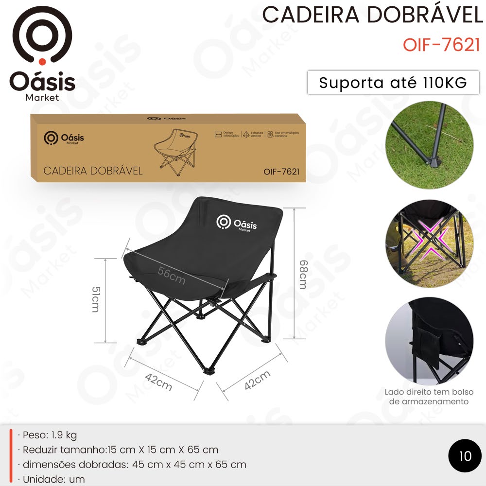 Cadeira Dobrável 65cm OIF-7621
