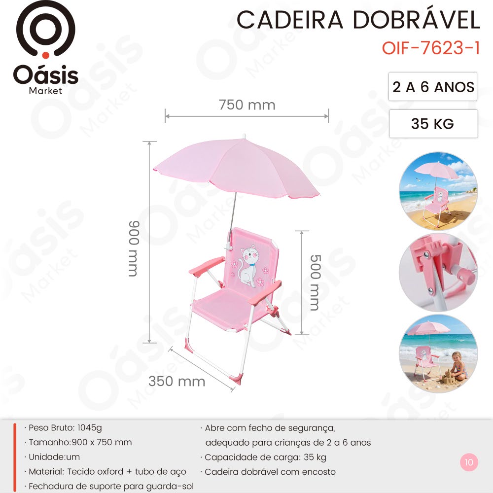 Cadeira Dobrável 900mm OIF-7623-1