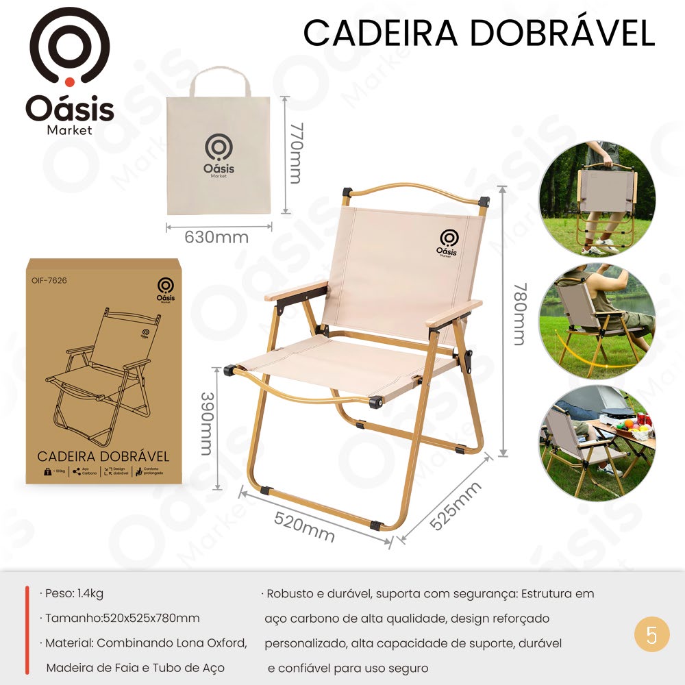 Cadeira Dobrável 780mm OIF-7626