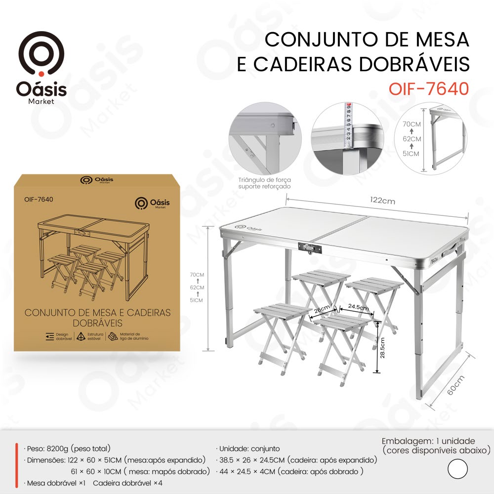 Conjunto de Mesa 122cm OIF-7640