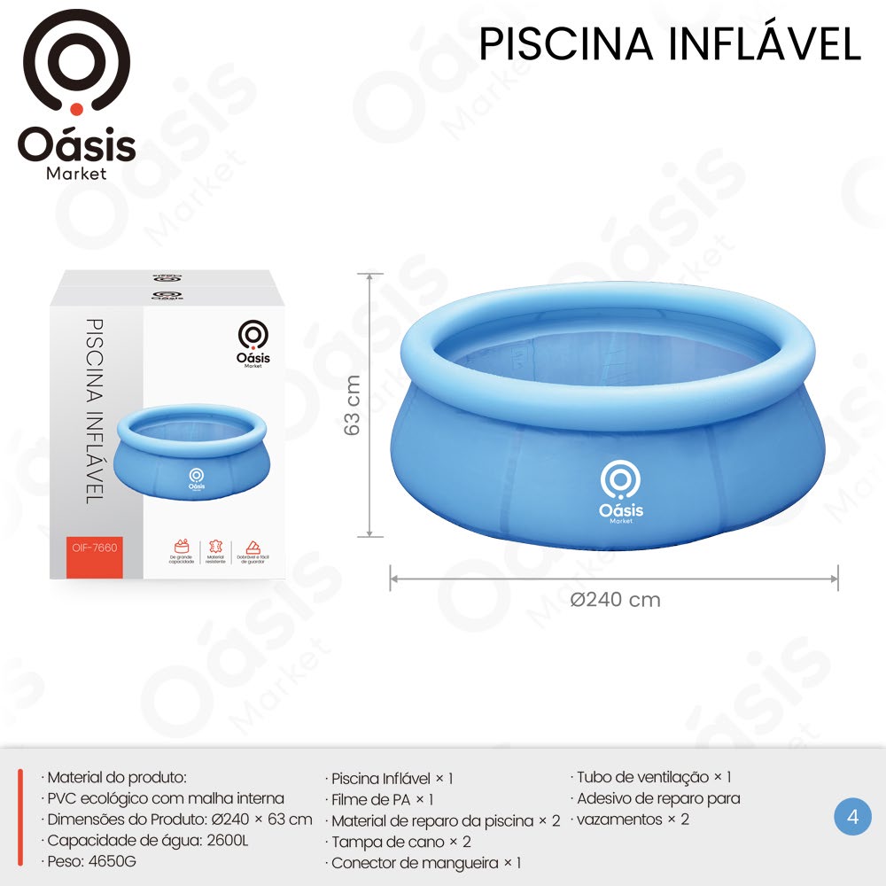 Piscina Inflável 2600L OIF-7660