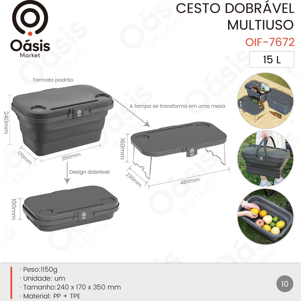 Cesto Dobrável 350mm OIF-7672