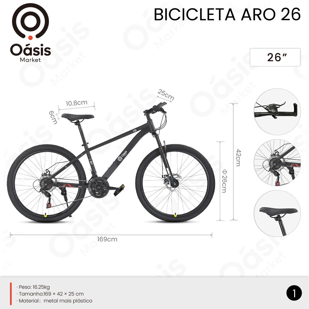 Bicicleta Aro 26 169cm OIF-7751