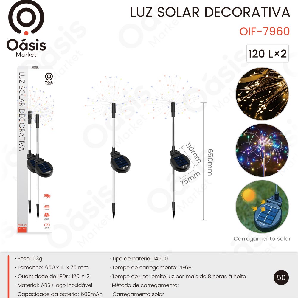 Luz Solar Decorativa 650mm OIF-7960
