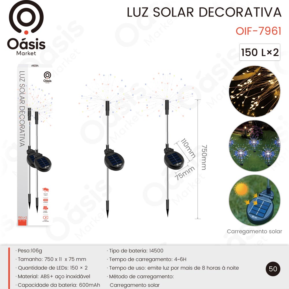 Luz Solar Decorativa 750mm OIF-7961