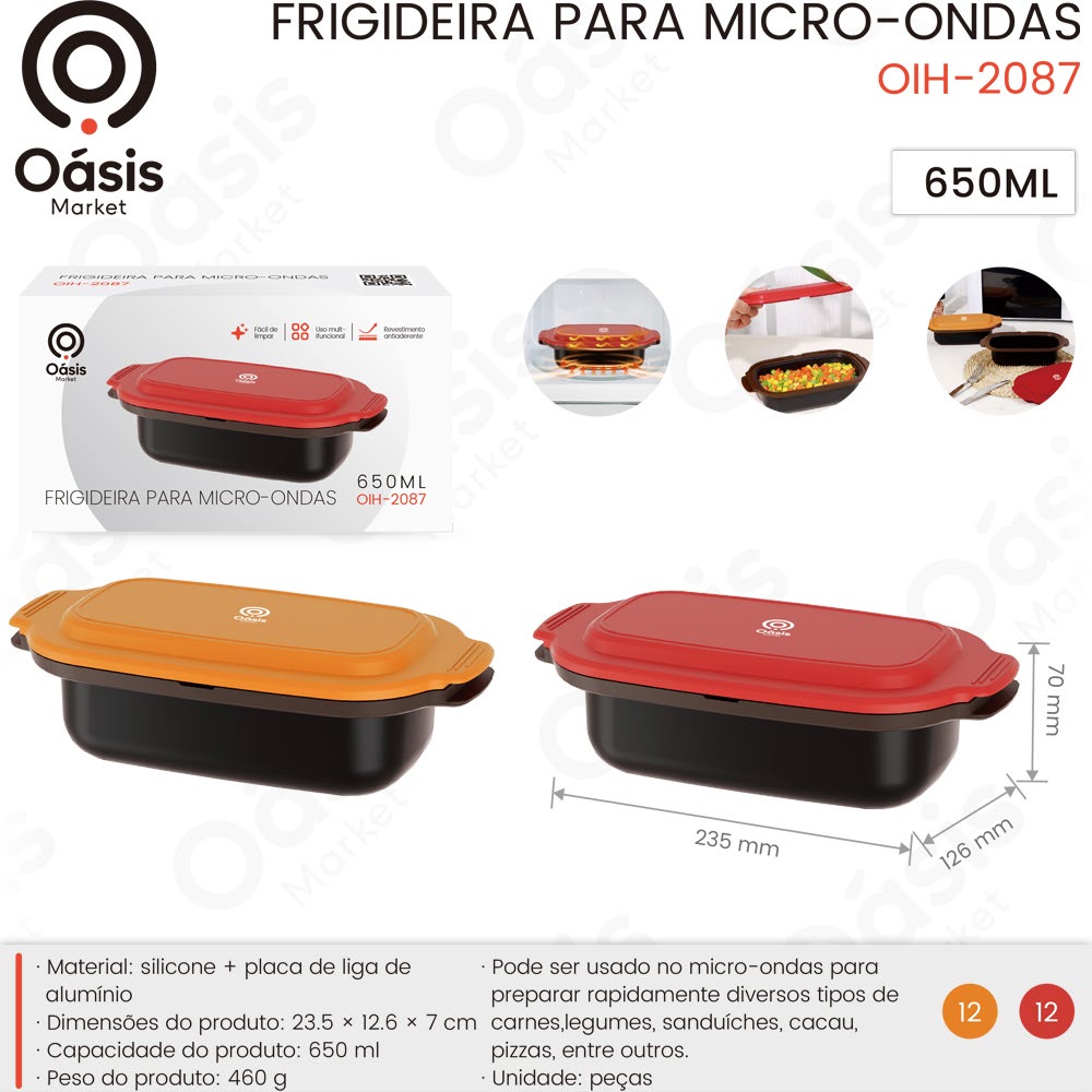 Frigideira para Micro-ondas 23.5cm OIH-2087