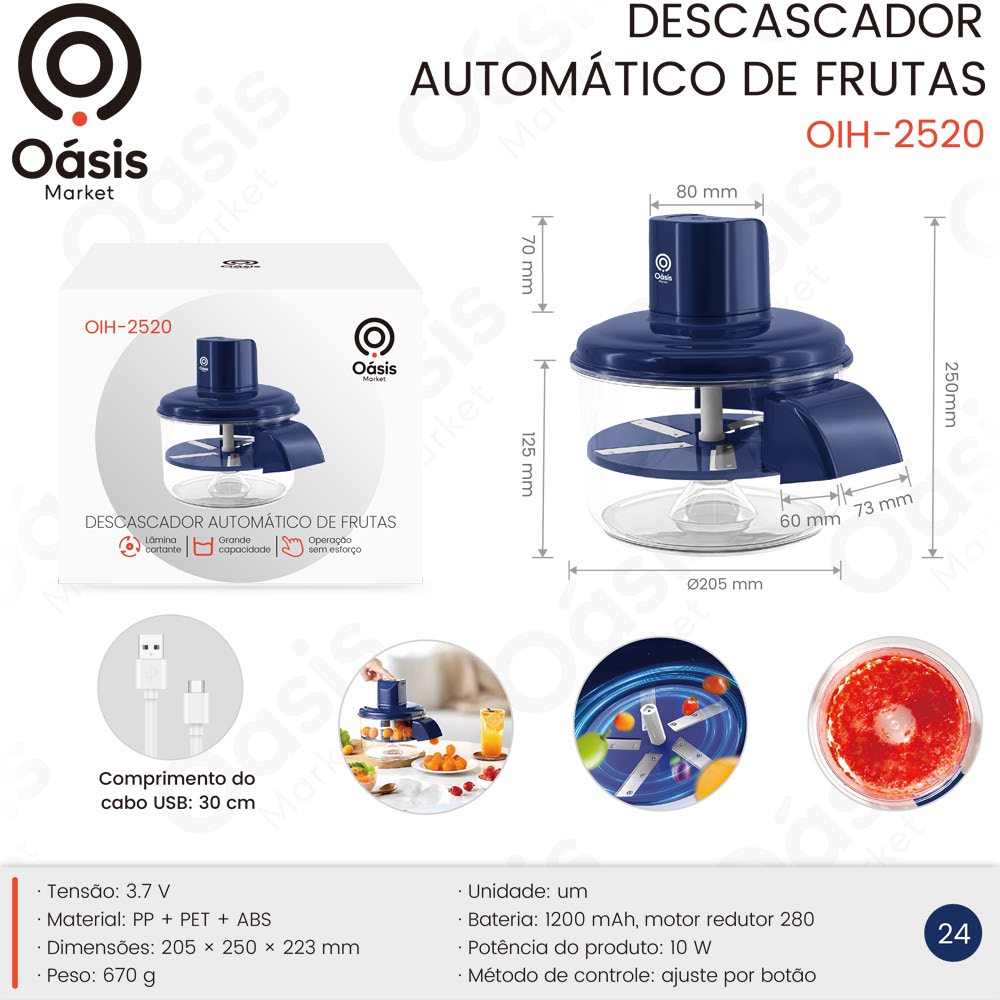 Descascador Automático de Frutas 250mm OIH-2520
