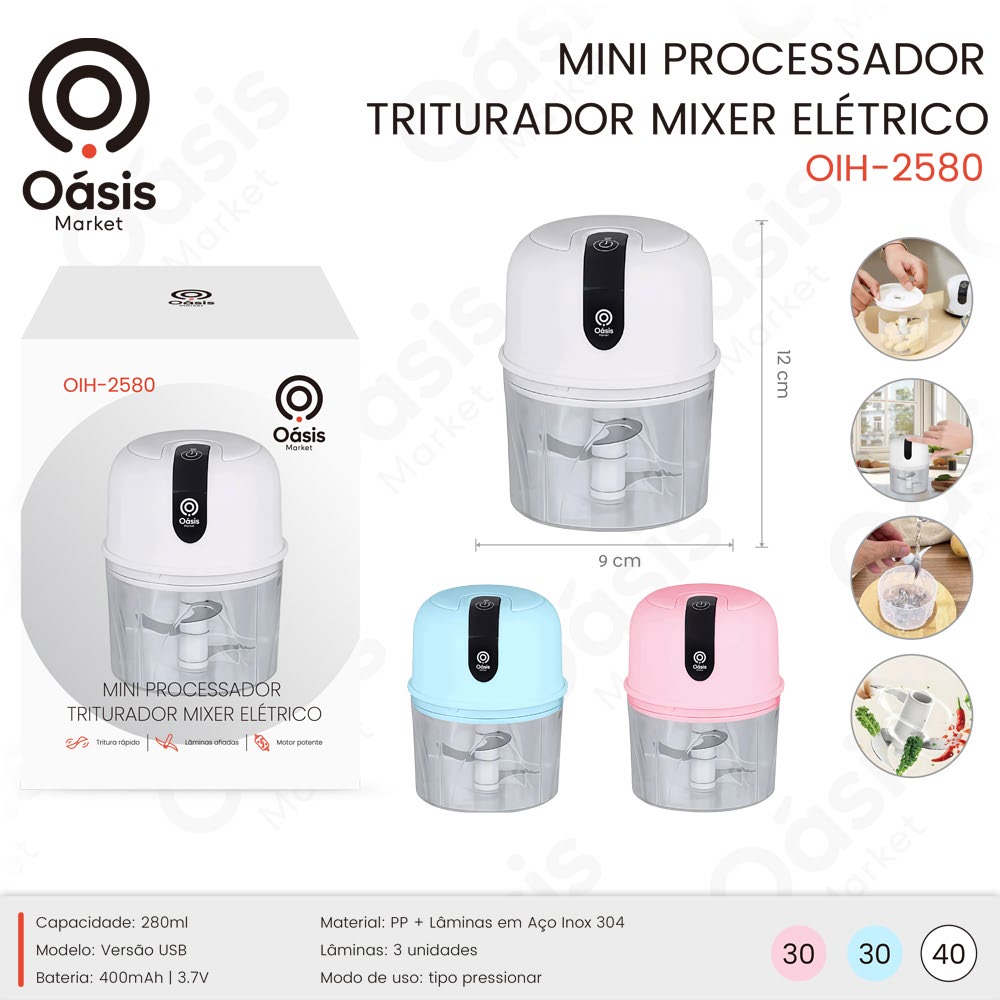 Mini Processador Inox OIH-2580