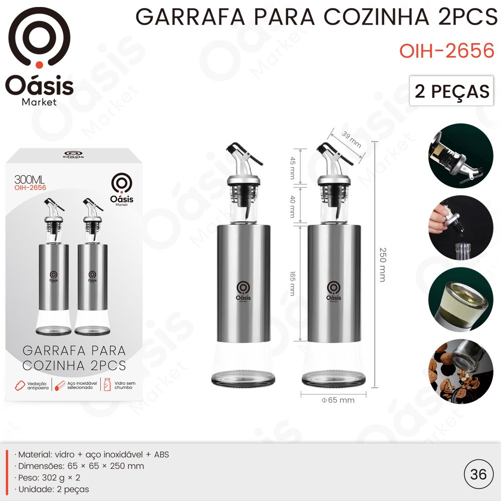 Garrafa para Cozinha 2pcs 250mm OIH-2656