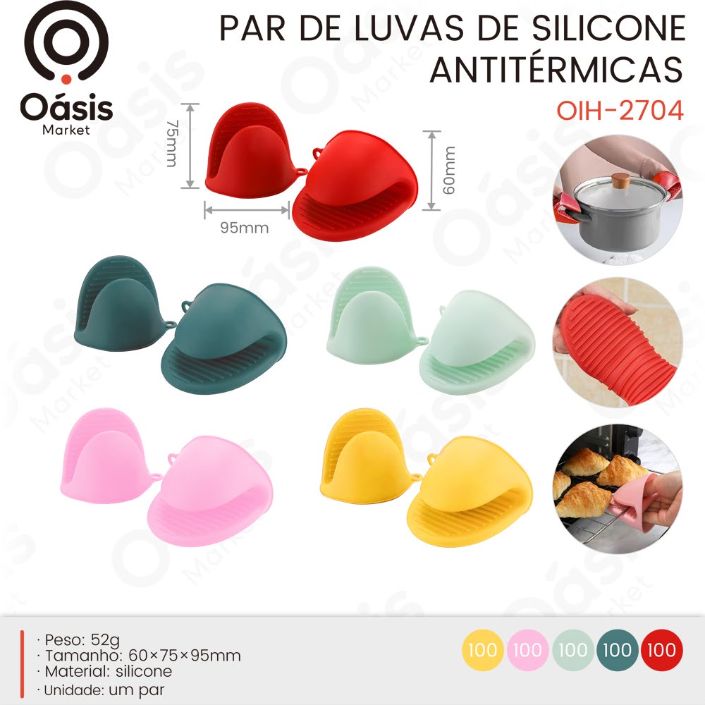 Par de Luvas de Silicone 95mm OIH-2704