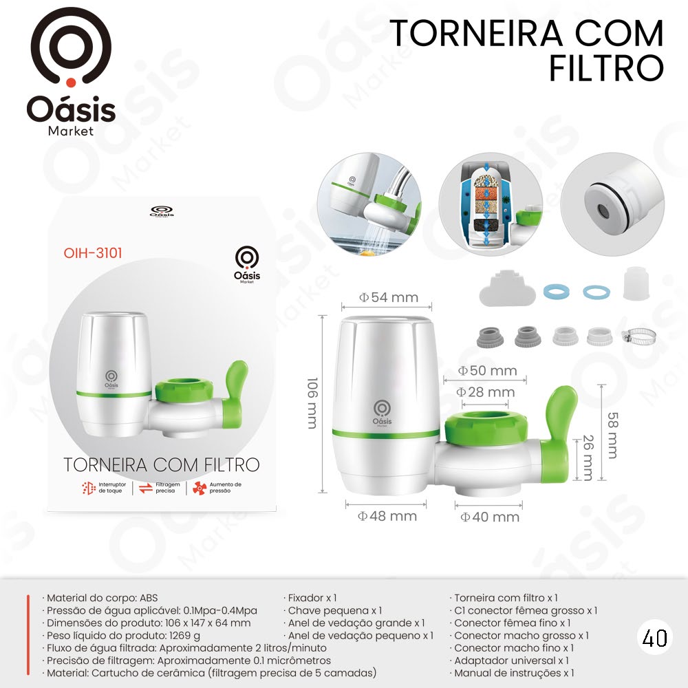 Torneira com Filtro 147mm OIH-3101