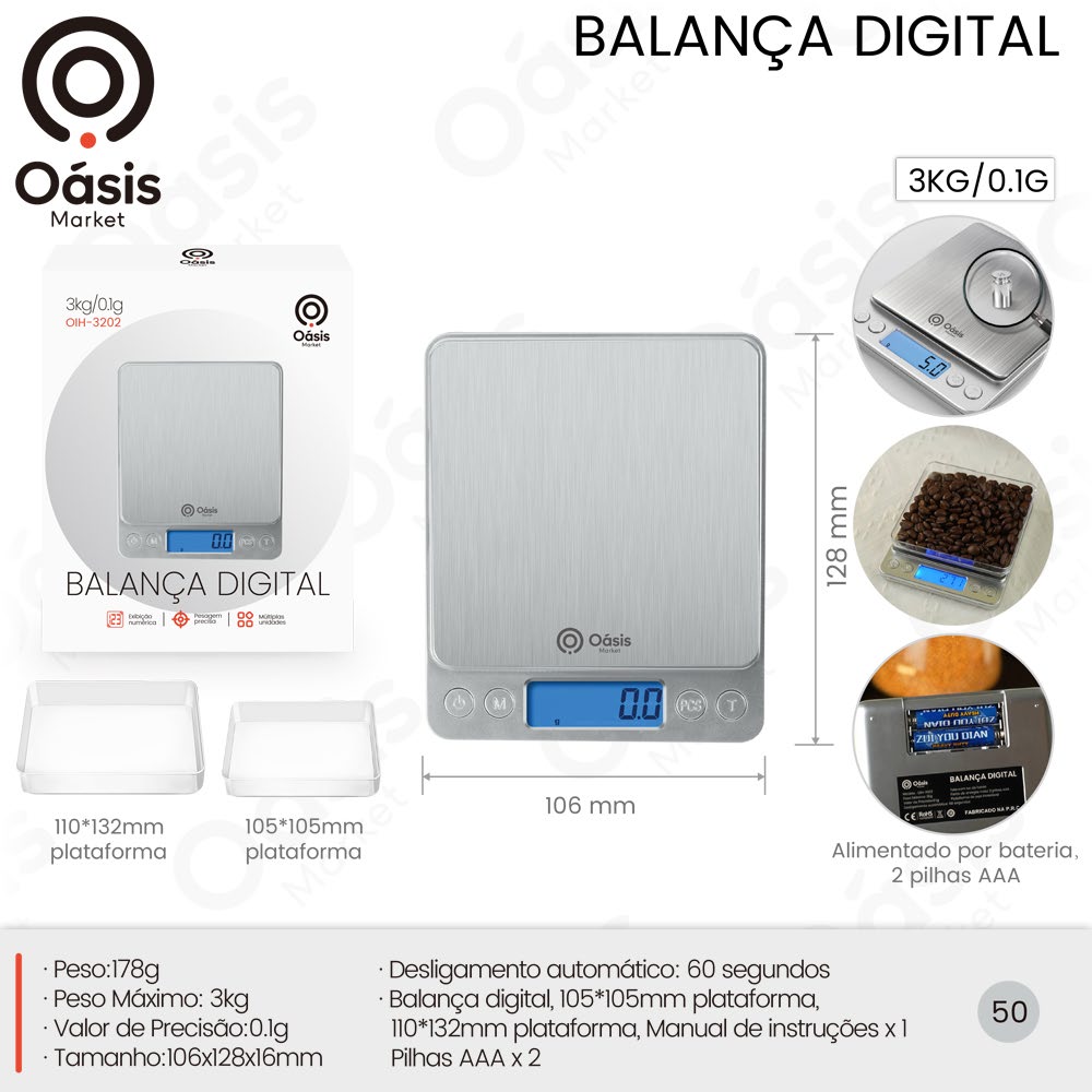 Balança Digital 128mm OIH-3202