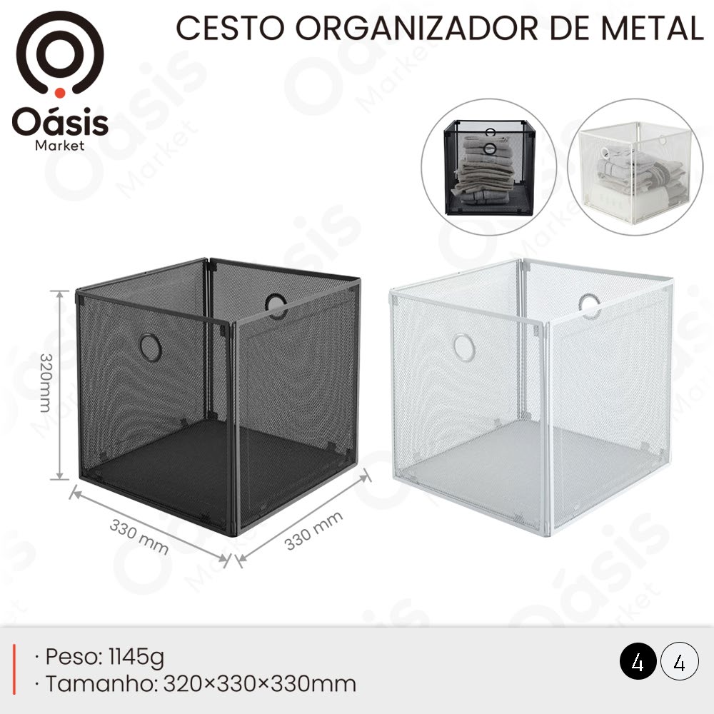 Cesto Organizador de Metal 330mm OIH-4015