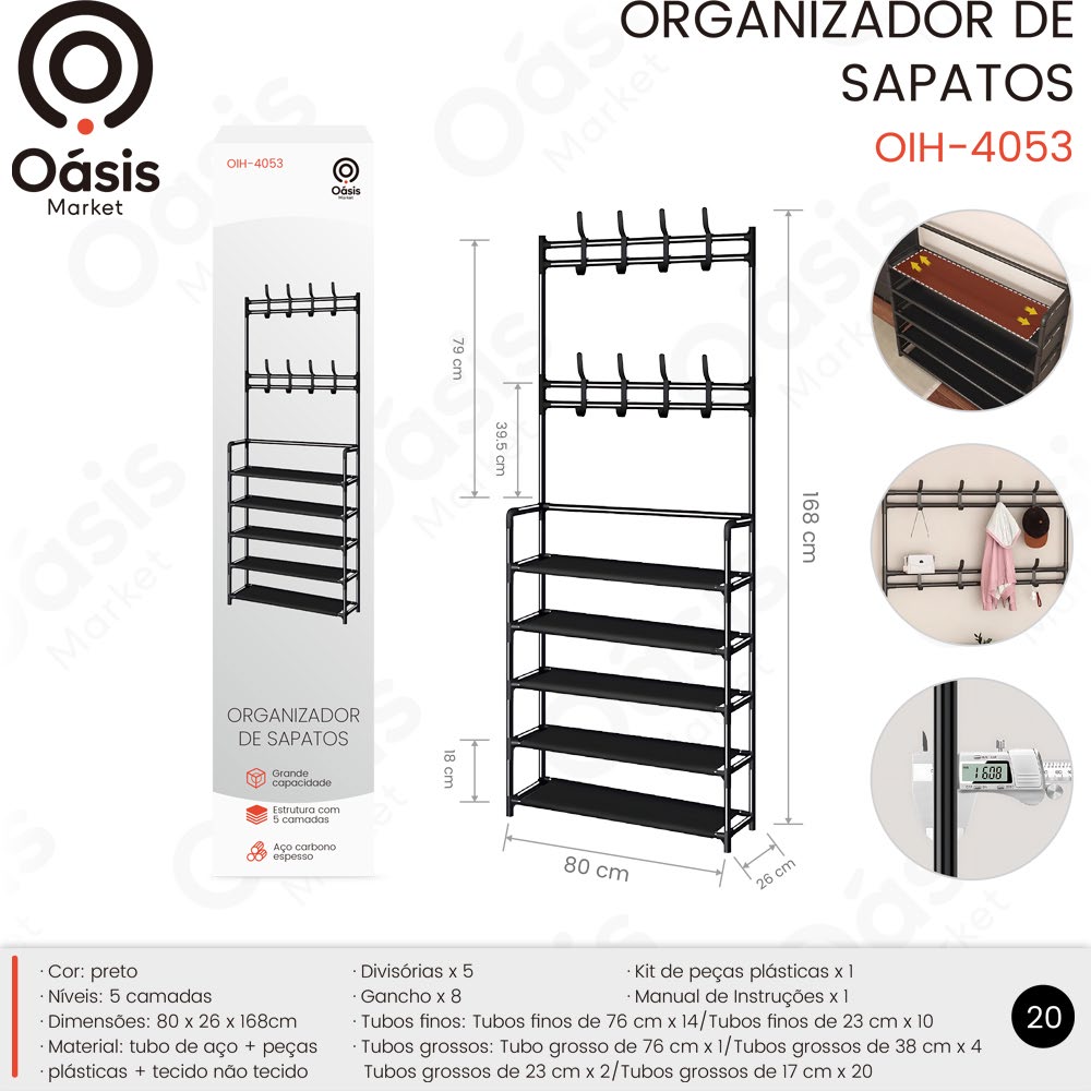 Organizador de Sapatos Tecido OIH-4053