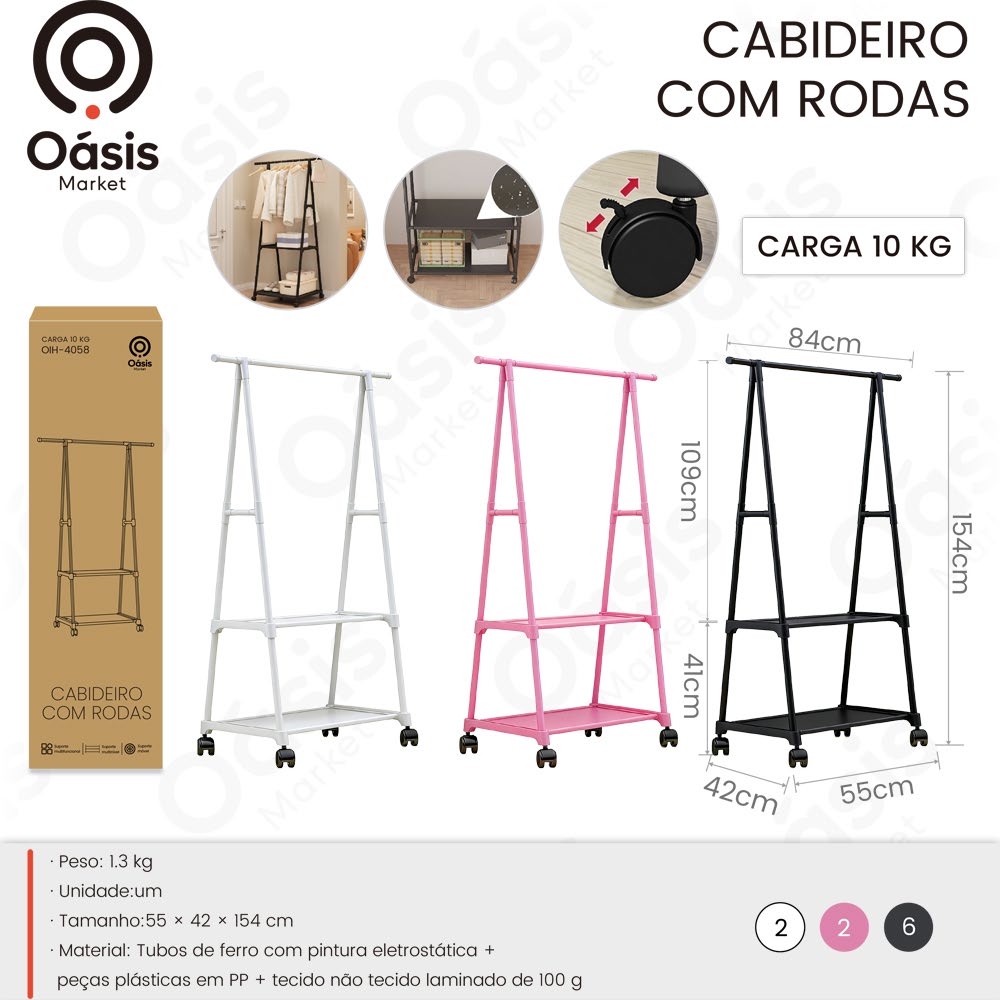 Cabideiro 154cm OIH-4058