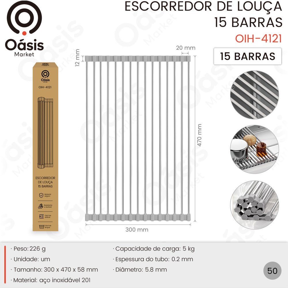 Escorredor de Louça 470mm OIH-4121