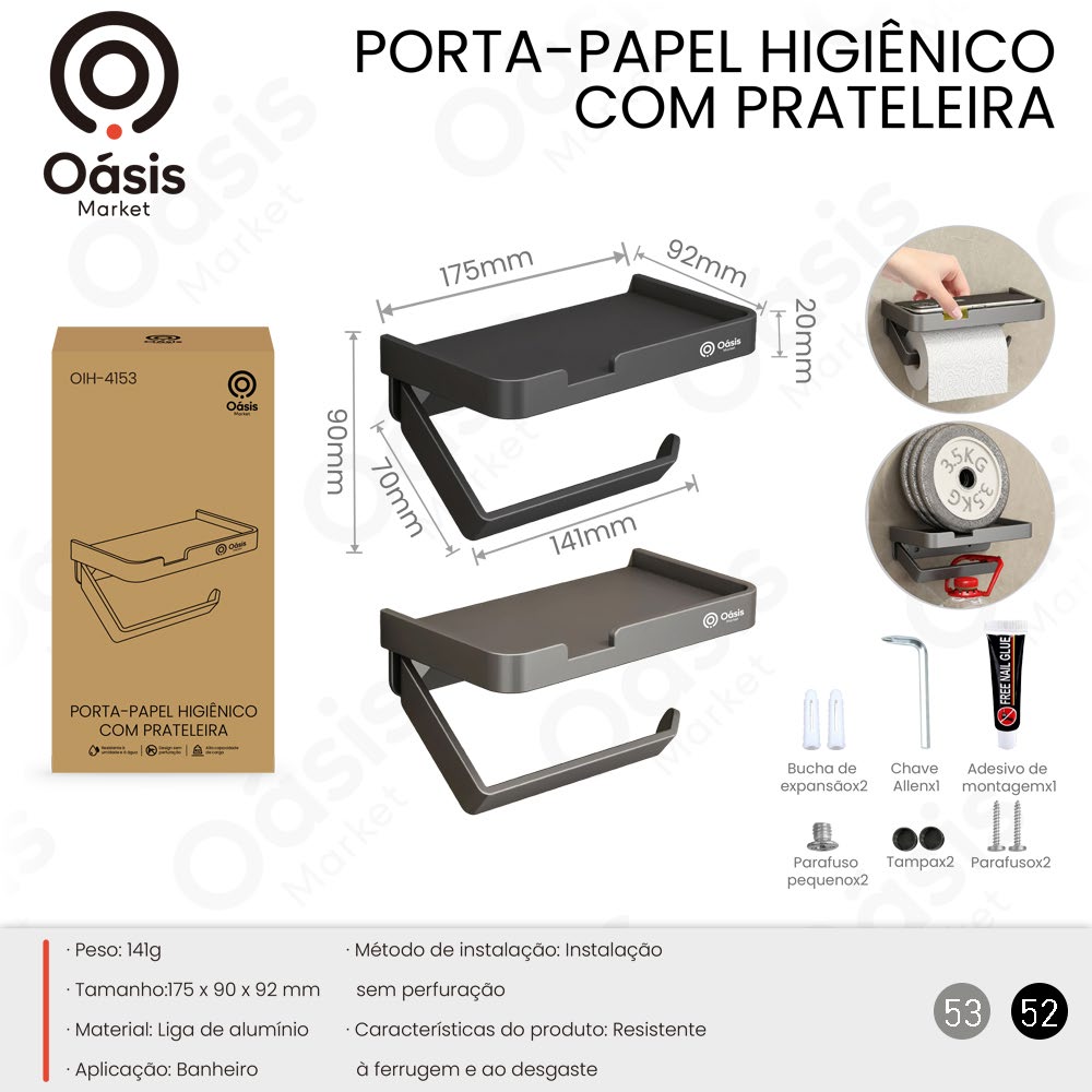 Porta-papel Higiênico 922mm OIH-4153