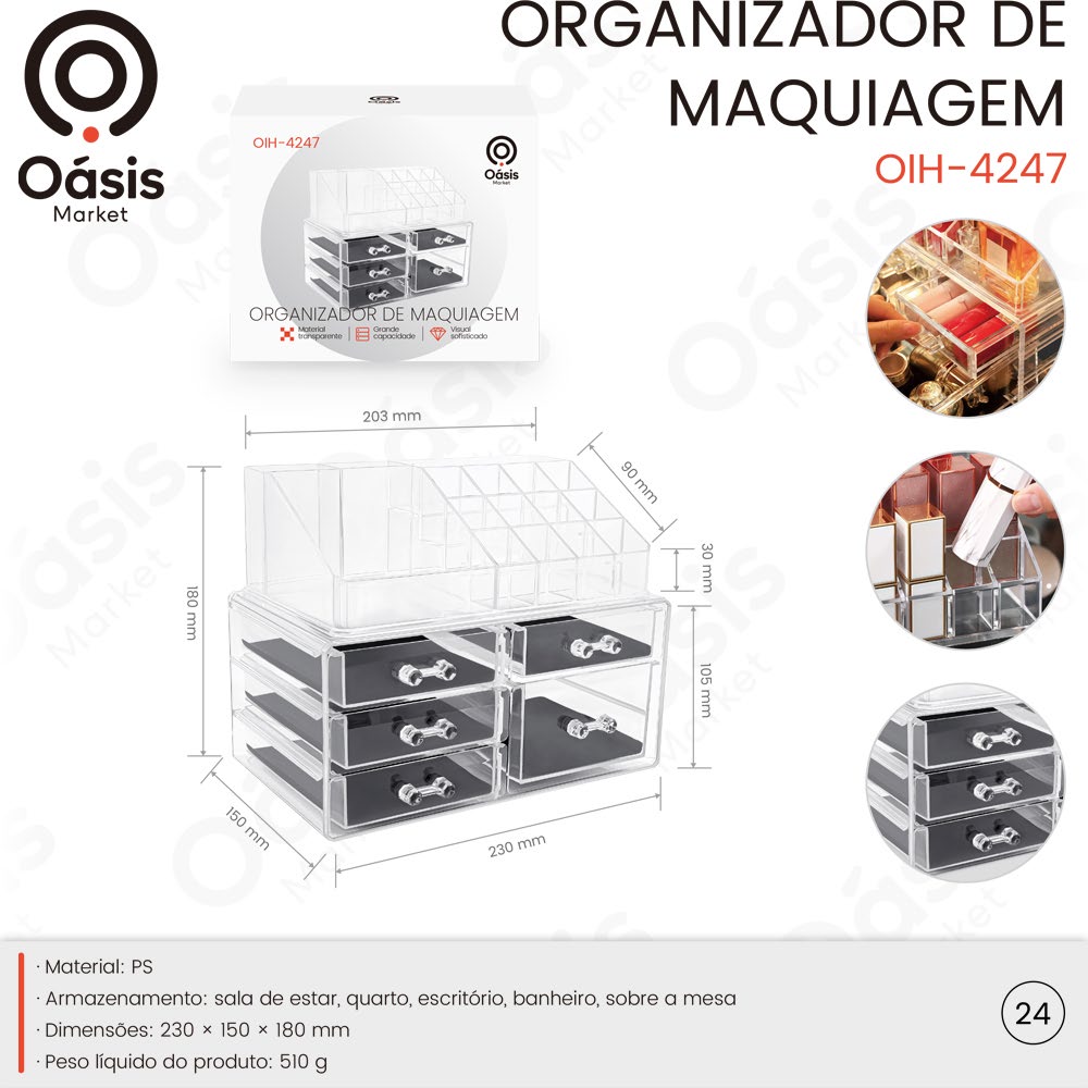 Organiza de Maquiagem 230mm OIH-4247