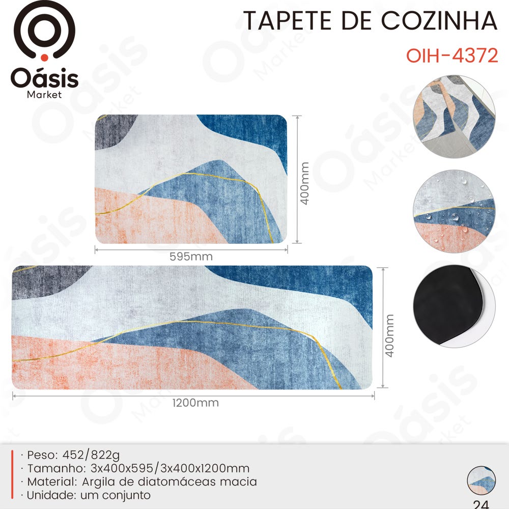 Tapete de Cozinha 1200mm OIH-4372