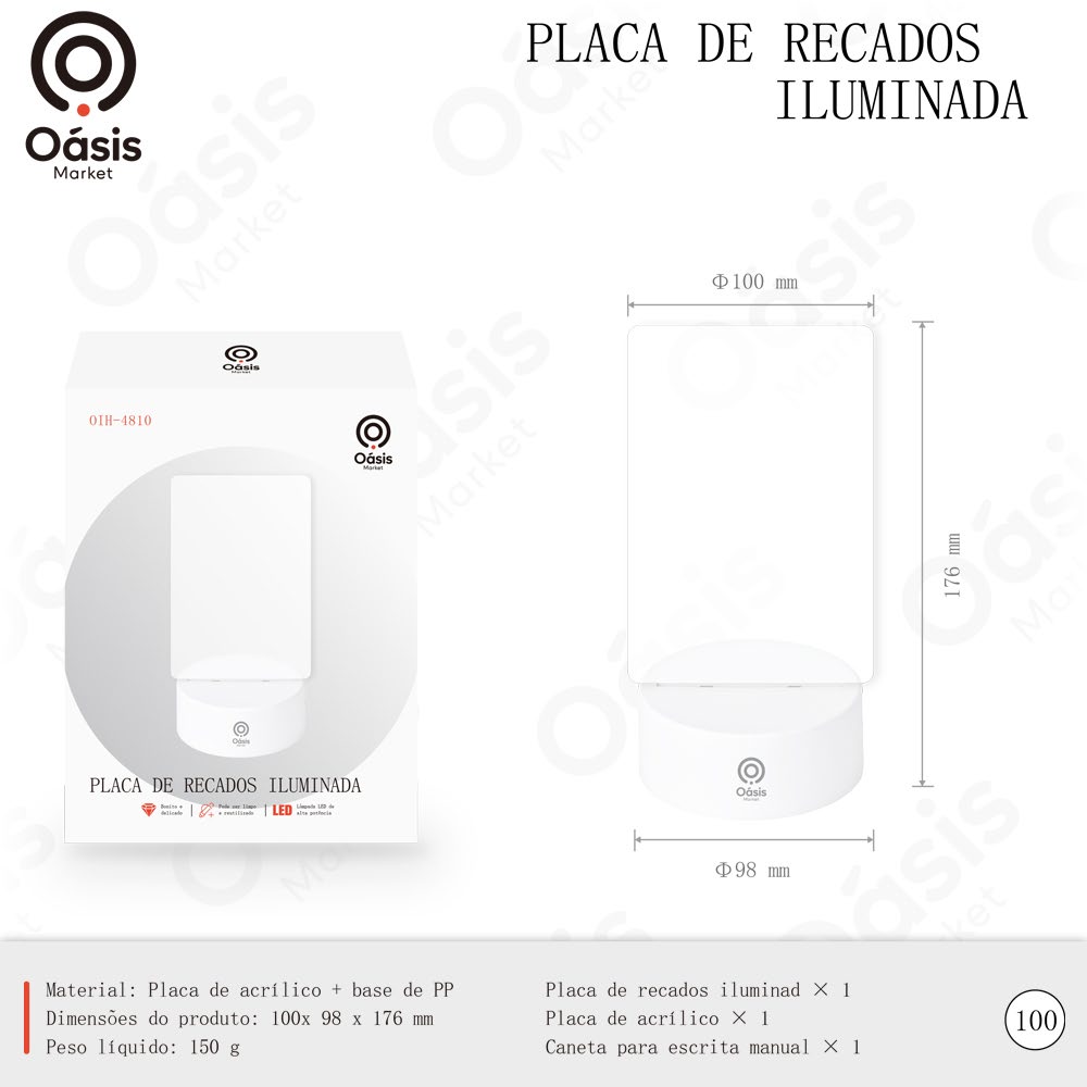 Placa de Recados 176mm OIH-4810