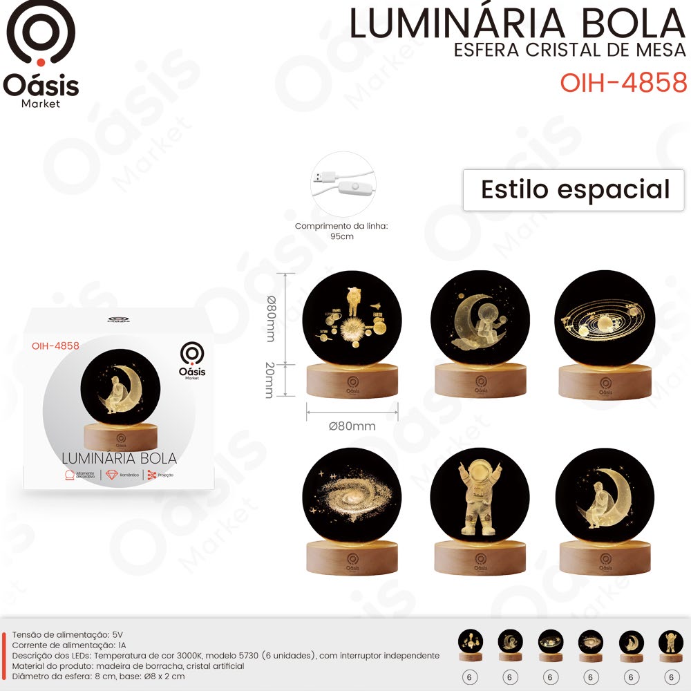Luminária Bola 98cm OIH-4858