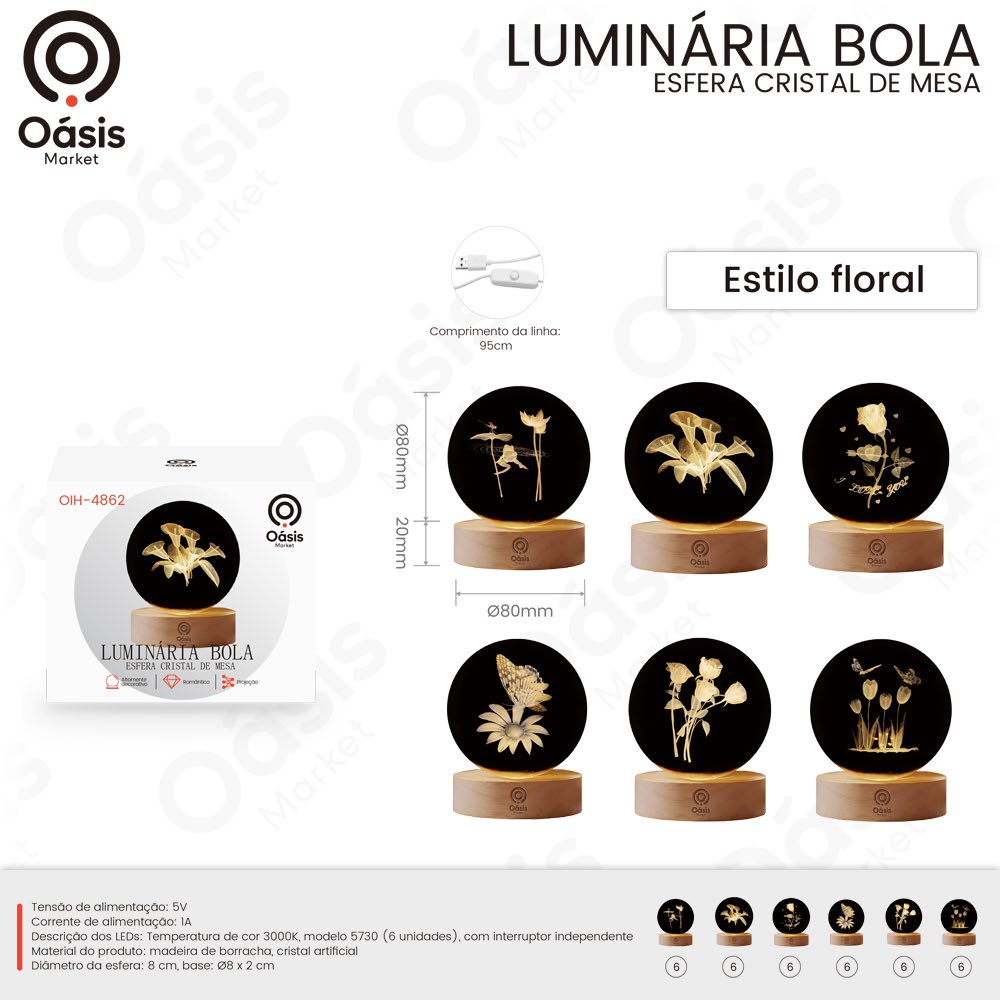 Luminária Bola 98cm OIH-4862